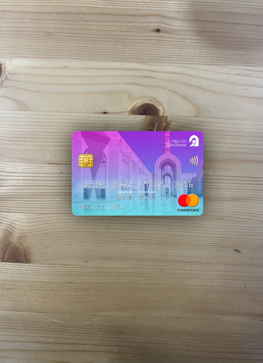 Download Oman Bank Nizwa mastercard photolook front Photoshop template